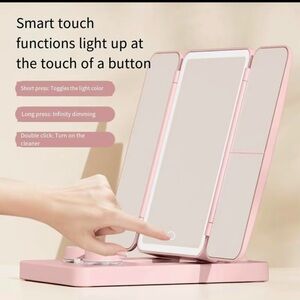 Tricolor makeup mirror foldable